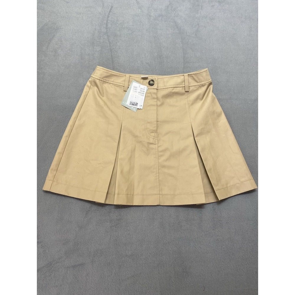 NWT H&M Women's Size 6 Pleated Beige Short Skirt Acedemia Anime Cosplay School